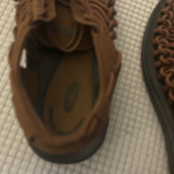 Womens KEEN UNEEK Paracord Braided Rope Brown Suede Sandals Size 10 Waterproof - Picture 8 of 11